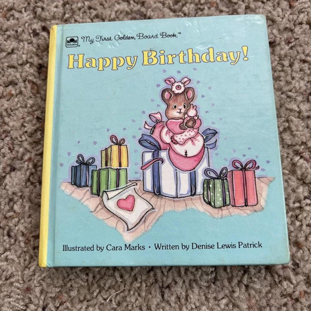 My First‎ Golden Board Book Happy Birthday! VTG Childrens Board Book Rare SEE